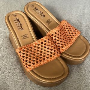 Woven platform sandals